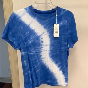 Tory Burch Blue and White Tie-Dye Tee